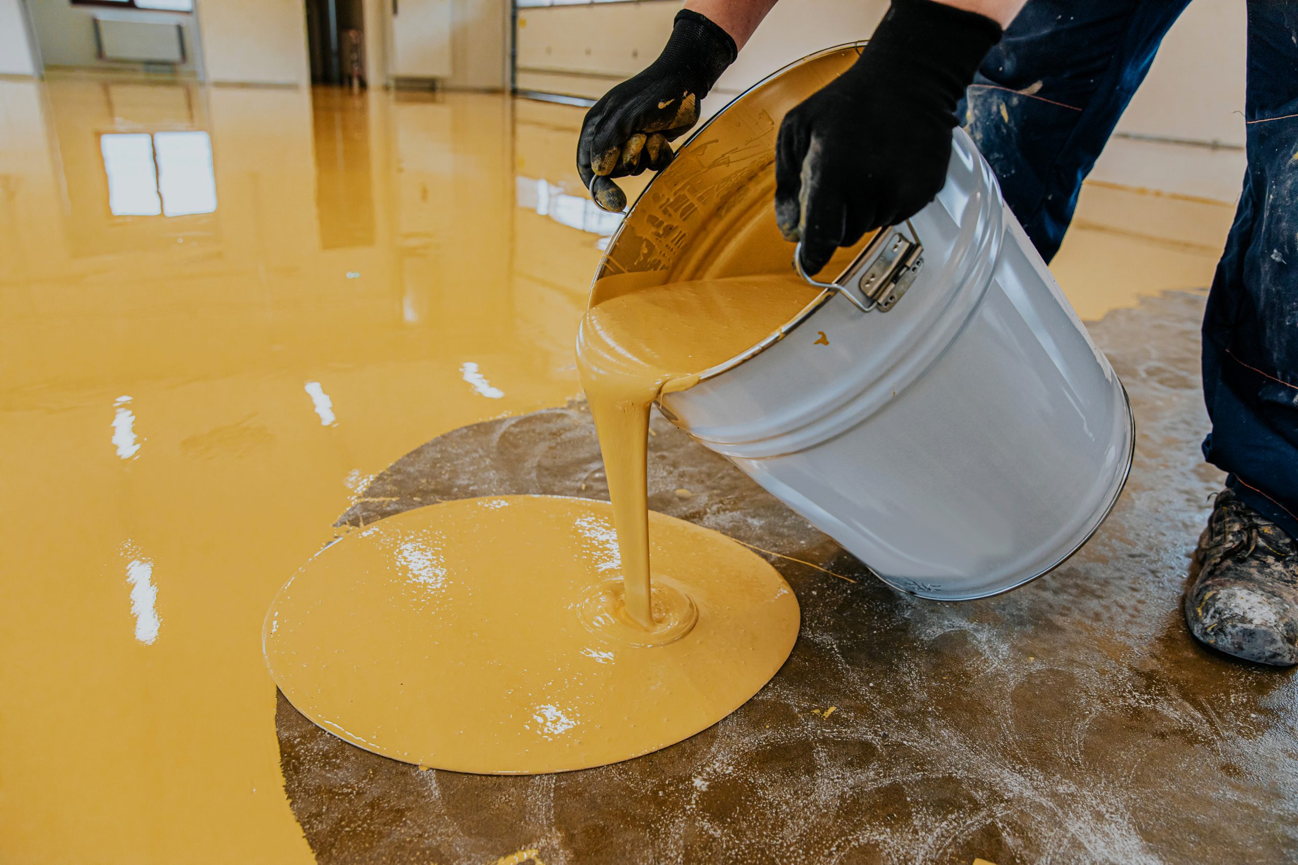Finished high-gloss epoxy floor